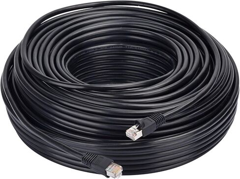 كابل إيثرنت خارجي 100 قدم Cat5e محمي، مقاوم للماء ومقاوم للأشعة فوق البنفسجية - موصل قابس RJ45 - 30 متر in Kuwait