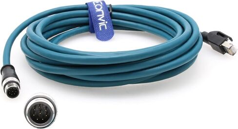 Eonvic M12 إلى RJ45 إيثرنت صناعي 8 دبوس A موصل مستشعر رمز جيجابت إيثرنت Cat-6 كابل محمي عالي المرونة لكاميرا Cognex الصناعية (5 متر، أزرق) in Saudi Arabia