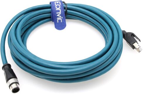 Eonvic M12 إلى RJ45 إيثرنت صناعي 8 دبوس A موصل مستشعر رمز جيجابت إيثرنت Cat-6 كابل محمي عالي المرونة لكاميرا Cognex الصناعية (5 متر، أزرق) in Saudi Arabia