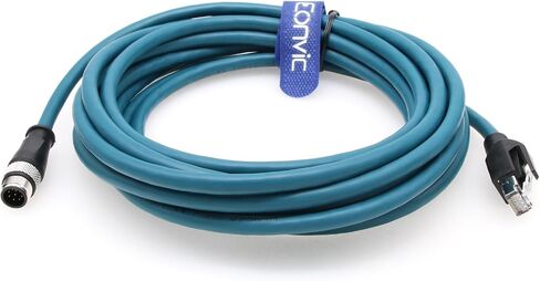 Eonvic M12 إلى RJ45 إيثرنت صناعي 8 دبوس A موصل مستشعر رمز جيجابت إيثرنت Cat-6 كابل محمي عالي المرونة لكاميرا Cognex الصناعية (5 متر، أزرق) in Saudi Arabia