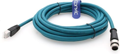 Eonvic M12 إلى RJ45 إيثرنت صناعي 8 دبوس A موصل مستشعر رمز جيجابت إيثرنت Cat-6 كابل محمي عالي المرونة لكاميرا Cognex الصناعية (5 متر، أزرق) in Saudi Arabia