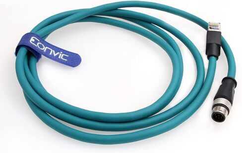 Eonvic M12 إلى RJ45 إيثرنت صناعي 8 دبوس A موصل مستشعر رمز جيجابت إيثرنت Cat-6 كابل محمي عالي المرونة لكاميرا Cognex الصناعية (5 متر، أزرق) in Saudi Arabia