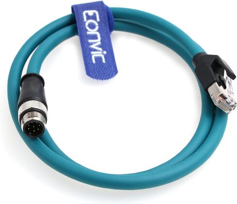 Eonvic M12 إلى RJ45 إيثرنت صناعي 8 دبوس A موصل مستشعر رمز جيجابت إيثرنت Cat-6 كابل محمي عالي المرونة لكاميرا Cognex الصناعية (5 متر، أزرق) in Saudi Arabia