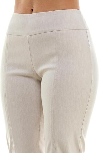 Zac & Rachel Women's Millennium Fabric Pull-On Slim Leg Pant, Heathered Cream, 12 in Kuwait