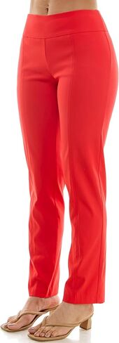 Zac & Rachel Women's Millennium Fabric Pull-On Slim Leg Pant, Poppy Red, 14 in Kuwait