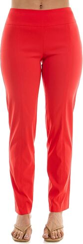 Zac & Rachel Women's Millennium Fabric Pull-On Slim Leg Pant, Poppy Red, 14 in Kuwait