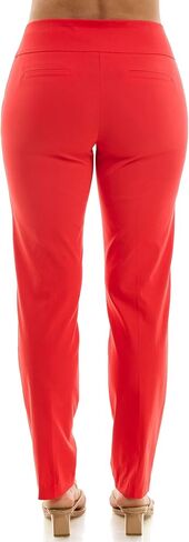 Zac & Rachel Women's Millennium Fabric Pull-On Slim Leg Pant, Poppy Red, 14 in Kuwait