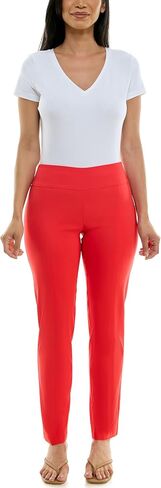 Zac & Rachel Women's Millennium Fabric Pull-On Slim Leg Pant, Poppy Red, 14 in Kuwait