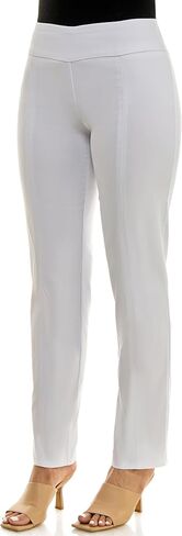Zac & Rachel Women's Petite Millennium Fabric Pull-On Slim Leg Pant, Optic White, 16S in Saudi Arabia