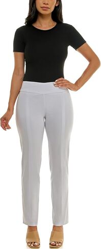 Zac & Rachel Women's Petite Millennium Fabric Pull-On Slim Leg Pant, Optic White, 16S in Saudi Arabia