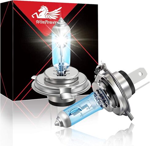 WinPower H4 60W 55W مصباح هالوجين عالي السطوع 9003 HB2 بديل ضوء الدراجة النارية 5500K، حزمة من 2 in Kuwait