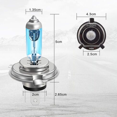 WinPower H4 60W 55W مصباح هالوجين عالي السطوع 9003 HB2 بديل ضوء الدراجة النارية 5500K، حزمة من 2 in Kuwait