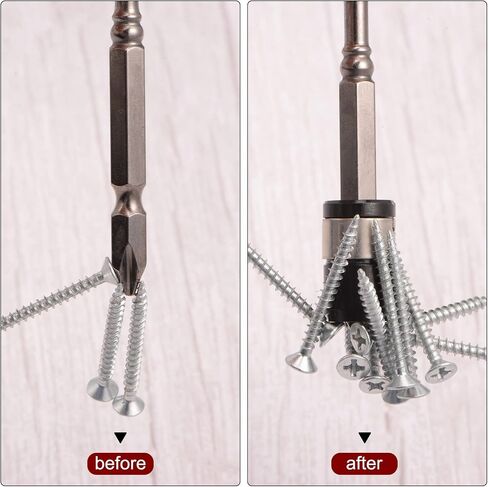 5pcs Magnetic Screw Ring Holder Removable Bit Magnetizer for 1/4" Hex Shank Screwdriver Power Bits, Black in Saudi Arabia
