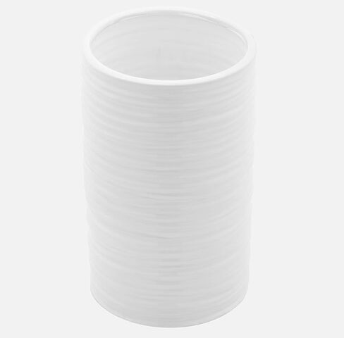 Torre & Tagus 901461 Ripple Ceramic Cylinder Vase, Medium, White in Saudi Arabia