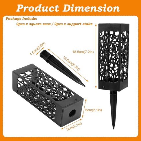 قطعتان من مزهريات المقبرة مع مسامير، مزهرية زهور اصطناعية للمقبرة، مزهريات مقبرة للقبر، حامل زهور بلاستيكي للمقبرة لحجر القبر، ساحة الأرض في الهواء الطلق، علامة زهرة in Kuwait