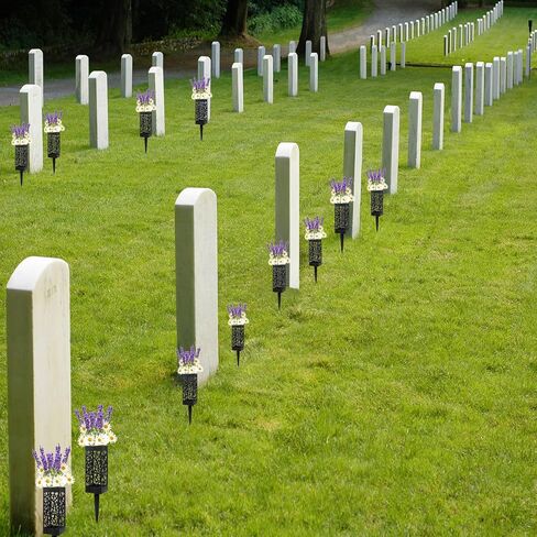 قطعتان من مزهريات المقبرة مع مسامير، مزهرية زهور اصطناعية للمقبرة، مزهريات مقبرة للقبر، حامل زهور بلاستيكي للمقبرة لحجر القبر، ساحة الأرض في الهواء الطلق، علامة زهرة in Kuwait