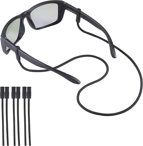 حزام النظارات الشمسية، حبل أشرطة حامل النظارات، 3 قطع سلاسل النظارات الشمسية الفاخرة، مقود النظارات وحزام النظارات للرجال والنساء والأطفال - حامل رقبة حبل من النظارات الشمسية (3 قطع أسود) in Kuwait