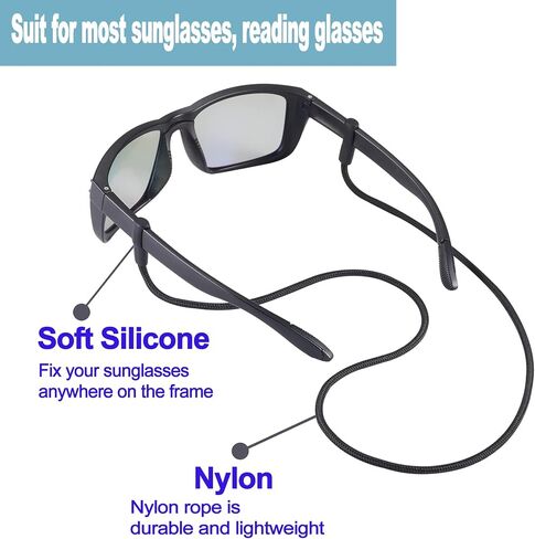 Sunglasses Strap, Eyeglasses String Holder Straps Rope, 3pcs Premium Sunglasses Chains, Leash Eyewear Retainer and Glasses Strap for Men Women kids - Sunglass Lanyard Cord Neck Retainer(3pcs Black) in Saudi Arabia