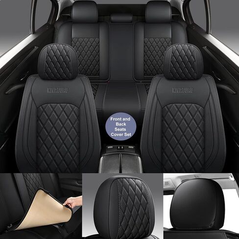 Tapha Executive Leatherette Car Seat Cover & Cushion Set, Breathable and Water-Resistant, Universal Fit for Car SUV & Truck (Front Seats Only, Beige) (TAP-01-A4) in Kuwait