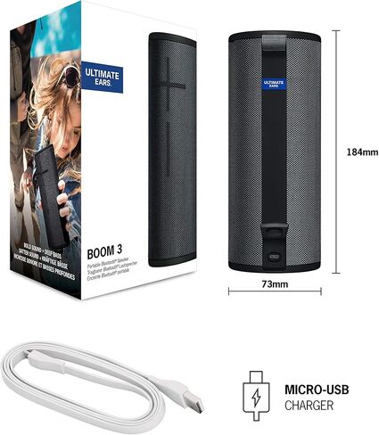 مكبر صوت بلوتوث Ultimate Ears Boom 3 محمول مقاوم للماء - أسود ليلي من Ultimate Ears (متجدد) in Saudi Arabia