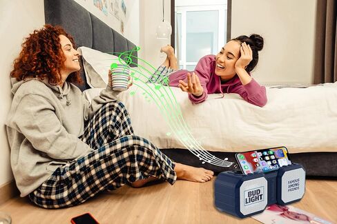 Bud Light Rugged Outdoor Bluetooth 5.0 مكبر صوت مع حامل هاتف - وضع راديو FM، محمول، مقبض حمل متين، مقاوم للماء، منفذ MP3 USB، قارئ بطاقة Micro SD، حامل هاتف، عمر بطارية طويل in Saudi Arabia