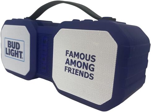 Bud Light Rugged Outdoor Bluetooth 5.0 مكبر صوت مع حامل هاتف - وضع راديو FM، محمول، مقبض حمل متين، مقاوم للماء، منفذ MP3 USB، قارئ بطاقة Micro SD، حامل هاتف، عمر بطارية طويل in Saudi Arabia