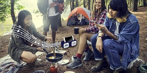 Bud Light Rugged Outdoor Bluetooth 5.0 مكبر صوت مع حامل هاتف - وضع راديو FM، محمول، مقبض حمل متين، مقاوم للماء، منفذ MP3 USB، قارئ بطاقة Micro SD، حامل هاتف، عمر بطارية طويل in Saudi Arabia