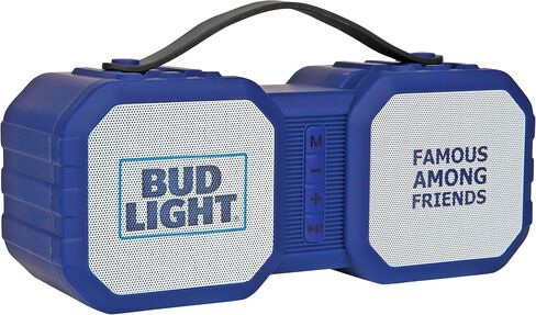 Bud Light Rugged Outdoor Bluetooth 5.0 مكبر صوت مع حامل هاتف - وضع راديو FM، محمول، مقبض حمل متين، مقاوم للماء، منفذ MP3 USB، قارئ بطاقة Micro SD، حامل هاتف، عمر بطارية طويل in Saudi Arabia
