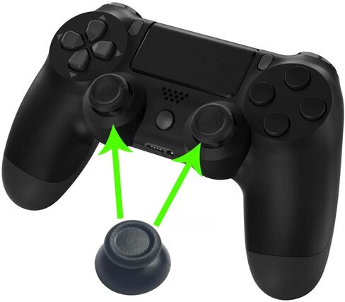 قطعتان من أغطية قبضة اليد التناظرية البديلة لجهاز Sony Playstation Dual Shock 4 PS4 Slim/Pro Controller، أسود in Saudi Arabia