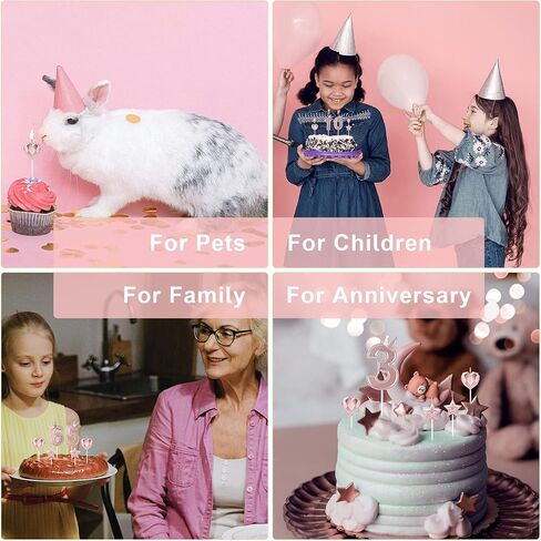 1 Set of 3inch Birthday Candles, Including 1 Crown Cake Main Numeral Candles, 2 Star Candles and 2 Heart Candles for Birthday Anniversary Parties (Rose Gold, 0) in Saudi Arabia