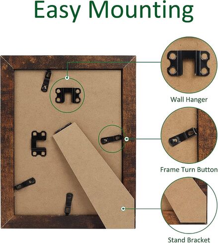 4x6 Picture Frame Matted to 4x6 Photo or 5x7 without Mat, 4 Pack Wooden Frames 4x6 Black for Wall or Tabletop Display in Saudi Arabia