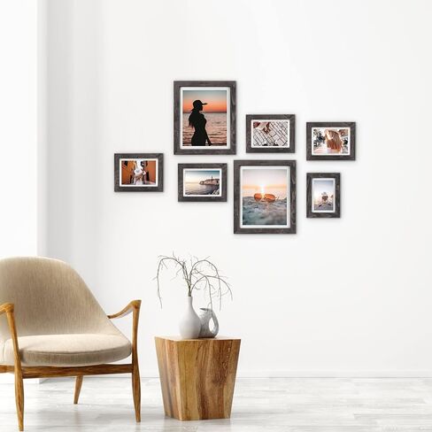 4x6 Picture Frame Matted to 4x6 Photo or 5x7 without Mat, 4 Pack Wooden Frames 4x6 Black for Wall or Tabletop Display in Saudi Arabia