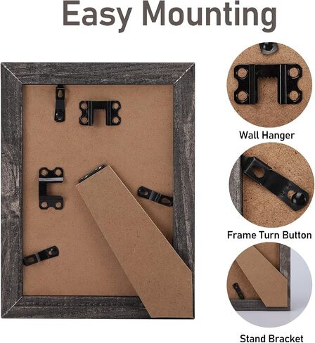 4x6 Picture Frame Matted to 4x6 Photo or 5x7 without Mat, 4 Pack Wooden Frames 4x6 Black for Wall or Tabletop Display in Saudi Arabia