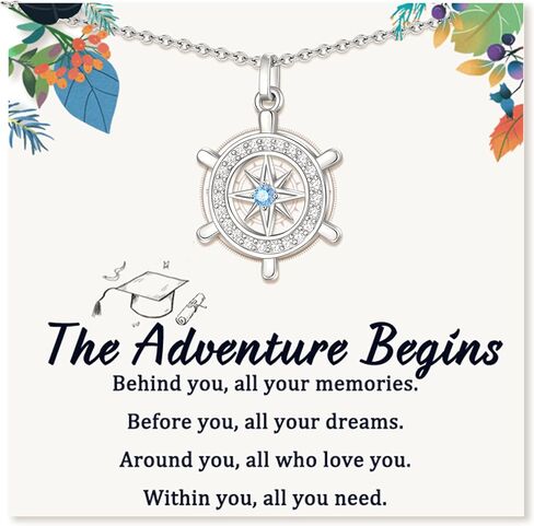 Tarsus Graduation Gifts for Her 2022, Rotate Compass Necklace High School College Graduation Gifts for Women Girls Daughter Best Friends Sister in Saudi Arabia