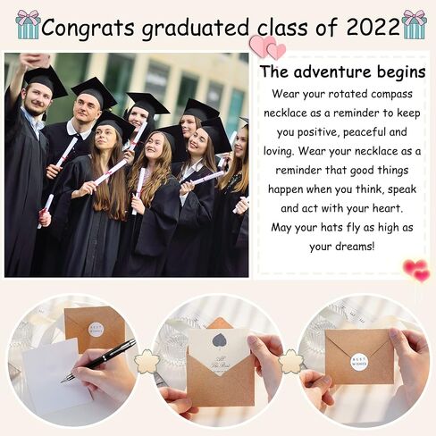 Tarsus Graduation Gifts for Her 2022, Rotate Compass Necklace High School College Graduation Gifts for Women Girls Daughter Best Friends Sister in Saudi Arabia