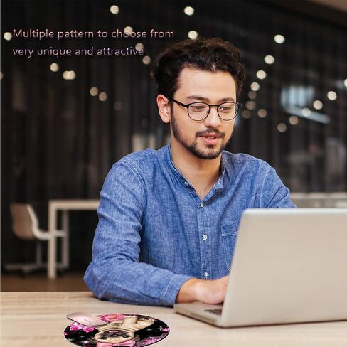 لوحة ماوس مستديرة، وسادات ماوس دائرية مطاطية غير قابلة للانزلاق مصممة خصيصًا للمنزل والمكتب، مقاس 7.9 × 7.9 بوصة in Saudi Arabia