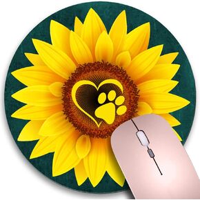 Round Mouse Pad,Black Cat Non-Slip Rubber Circular Mouse Pads Customized Designed for Home and Office,7.9 x 7.9inch