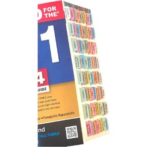 Book Tabs for First Aid for The USMLE Step 1 2024 34th Edition. Laminated, Color-Coded and Repositionable with Alignment Card for Easy Installation (Book not Included)