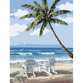 YIYUE Paint by Number for Adults Beginner, DIY Gift Canvas Painting Kits for Boys and Girls, Dolphin Oil Painting Kit, DIY Acrylic Paint Adult Crafts for Gift Home Wall 16x20inch, No.1