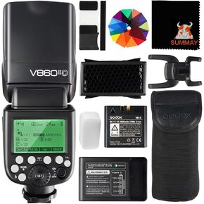 GODOX V860II-C TTL Flash GN60 HSS 1/8000s Camera Flash Speedlite with Rechargeable Battery 650 Ful Power Flashes for Canon EOS 6D 50D 60D 100D 200D 500D 650D 750D 1000D 1300D (V860II-C)
