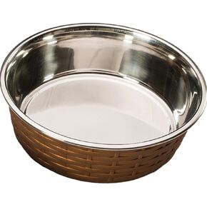 Ethical Pets Soho Basket Weave Stainless Dog Dish, 15 oz, Black (58511.0)