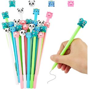 20 Pieces Cartoon Animal Pens Kawaii Animal Black Gel Ink Pens Fun Animal Novelty Pens for Student Kids Gifts Home School Office Suppliess