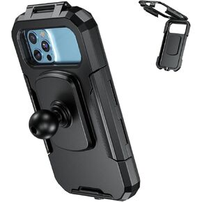 iMESTOU Waterproof Motorcycle Phone Mount IP66 with 1" Ball Head 360° Rotation Fits for RAM B Size Accessories, Suitable for 5.5"-6.8" Smartphones with Max. Thickness 0.43"(Size L)