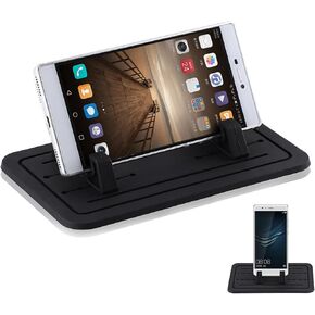 Car Phone Mount, Silicone Gel Dashboard Phone Holder Adjustable Cell Phone Cradle Stand Universal Vehicle GPS Pad Anti Shake Stabilizer for All Phone