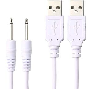 2 Pack Replacement DC Charging Cable, USB to DC 2.5mm Fast Charger Cord 2.5 mm Adapter Male
