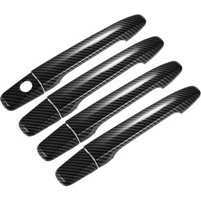 ACROPIX Car Exterior Door Handle Cover No Keyless Holes Fit for Mitsubishi Outlander - Pack of 8 Carbon Fiber Pattern