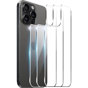 for iPhone 15 Pro Max Back Screen Protector,9H Hardness,Tempered Glass,bubble-free,Case Friendly,Anti-Scratch,Easy Installation(3 PACK)