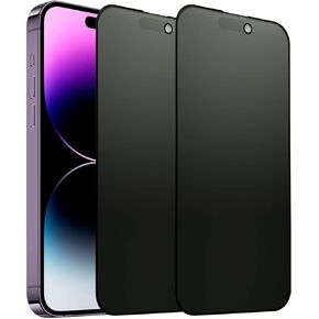 [2 Pack Matte Privacy Screen Protector for iPhone 14 Pro 6.1", Anti-Glare Anti-Spy Scratch Resistant Tempered Glass Film, Smooth & Sensitive Touch, Rounded Edge Full Coverage