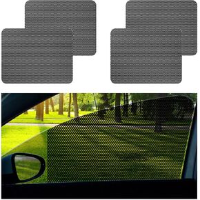 4PCS Car Side Window Sunshade, Static Cling Auto Shade Film Sticker for Baby Privacy Protection, Washable Reuseable Sun Shade to Block Sun Glare Heat UV Rays, Car Accessories