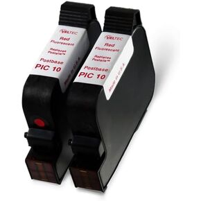 Red Florescent Ink Cartridge for FP PIC10 PostBase Models: #58.0052.3038.00, 20, 30, 45, 65, 85, Auto, Econ, Integra, Pro, ProDS and Semi – Print Yield of 4000 Impressions (2-Pack)